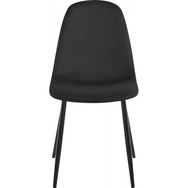 Matstolar i svart sammet med svarta st�lben, 4-pack | Carisma