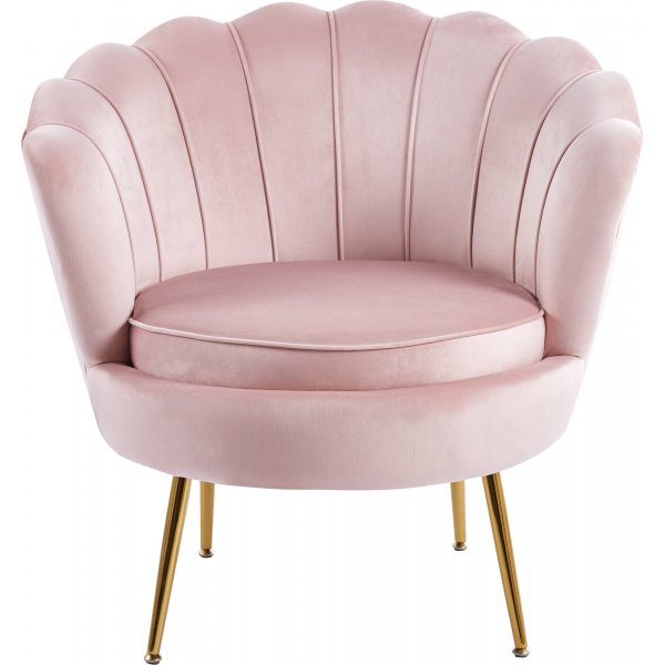 F�t�lj | Rosa sammet, v�gformat ryggst�d & m�ssingsben | Kingsley