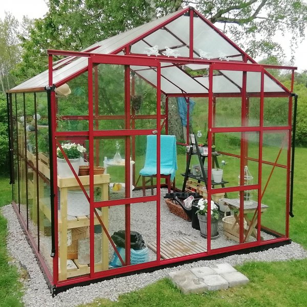 Växthus 6,4 m² | 4 mm säkerhetsglas | 5 års stormgaranti Växthus 6,4 m² | 4 mm säkerhetsglas | 5 års stormgaranti