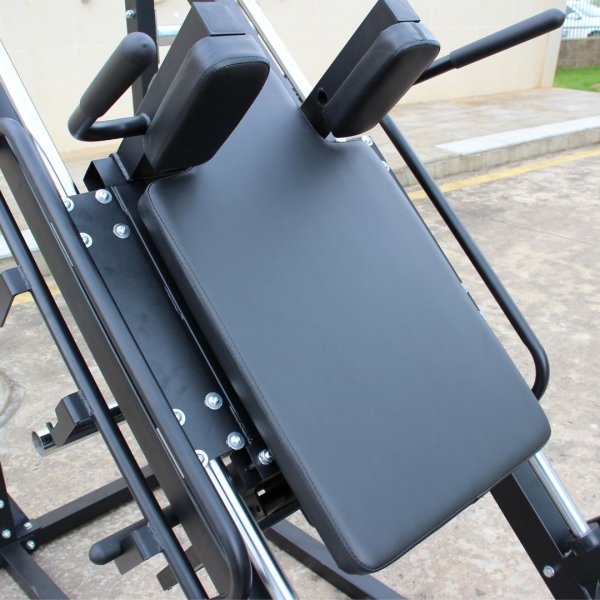 Benpress & Hack Squat-maskin | Kombinerad styrketr�ningsmaskin i st�l | Trekkrunner