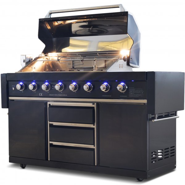 Rostfri gasolgrill/utekk | Varmluftsfunktion | New Orleans Blackline