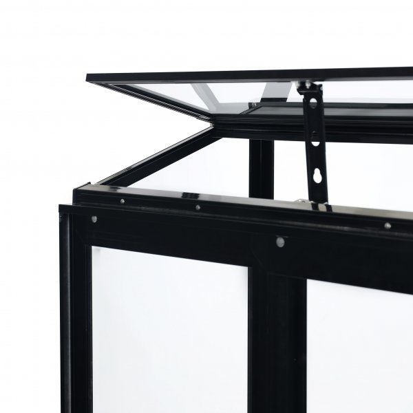Högt miniväxthus | 4mm säkerhetsglas | Svart Högt miniväxthus | 4mm säkerhetsglas | Svart