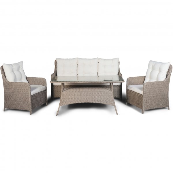 Loungegrupp utem�bler | Beige konstrotting | R�grund - FYNDVARA