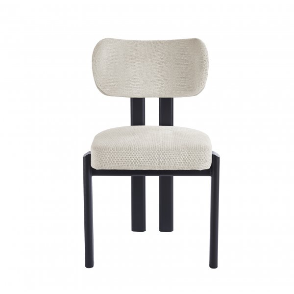 Matstol i beige tyg med svarta metallben | Callum 4-Pack Matstol i beige tyg med svarta metallben | Callum 4-Pack