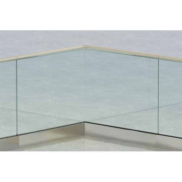 Stolpfritt glasrcke | 1m sektion | 12,76mm skerhetsglas | Julius