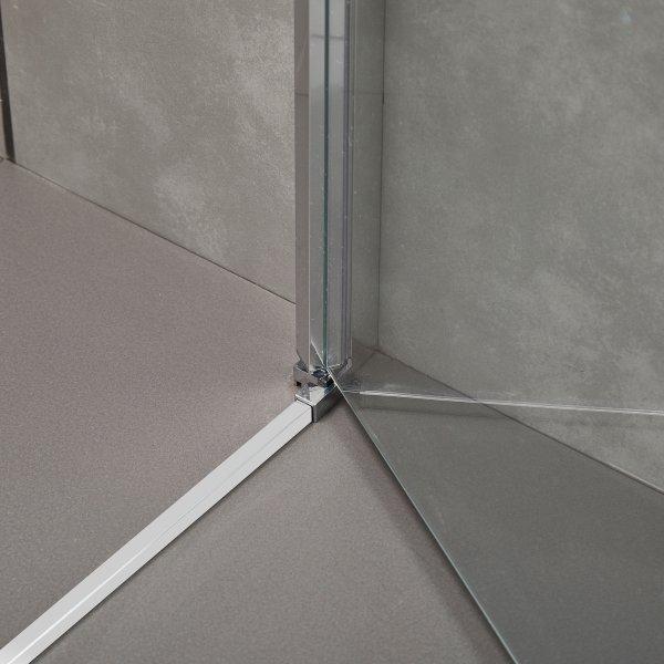 Duschhrna med raka drrar i 6mm skerhetsglas