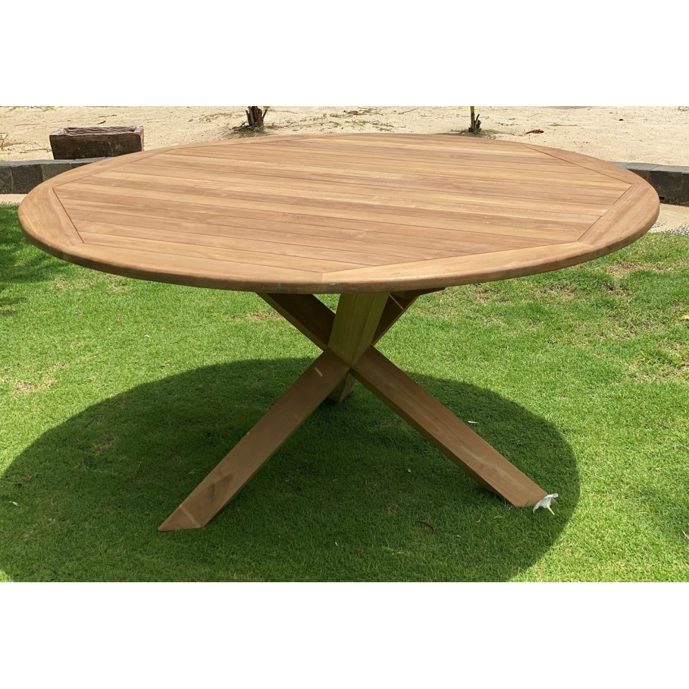 Saltö Matbord Ø150 cm i Massiv Teak | Runt Utebord