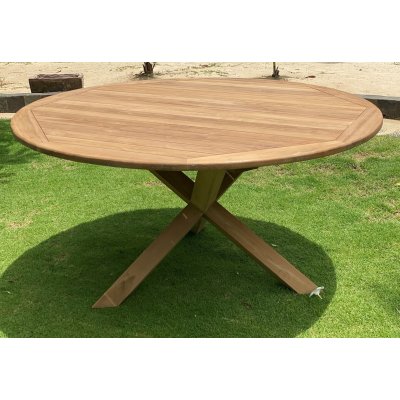 Saltö Matbord Ø150 cm i Massiv Teak | Runt Utebord