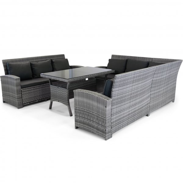 Soffgrupp utemöbler | Inbyggd förvaring | Grå konstrotting | Sannäs Soffgrupp utemöbler | Inbyggd förvaring | Grå konstrotting | Sannäs