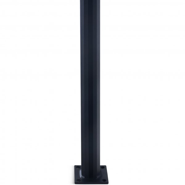 Hrnstolpe till glasrcke - 90 grader | Svart