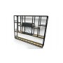 V�ggh�ngd barhylla i svart metall | Vin, glas & flaskf�rvaring | 150 � 120 cm