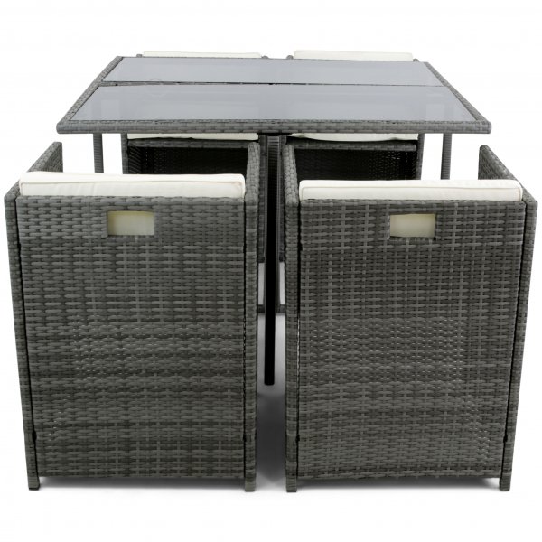 Platseffektiv matgrupp | 4 stolar i konstrotting | Lyfco Malmön Platseffektiv matgrupp | 4 stolar i konstrotting | Lyfco Malmön