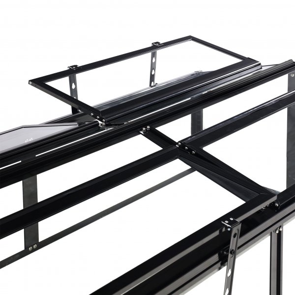 Miniv�xthus 4 �ppningsbara luckor | 4mm s�kerhetsglas | Svart