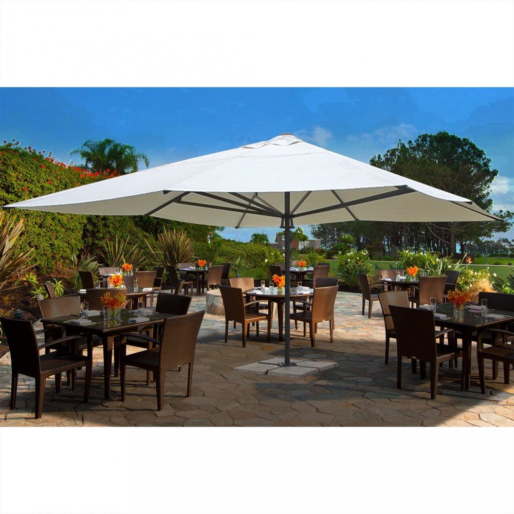 Helautomatiskt premiumparasoll 5x5m | Beige | Premiumparasoll 5x5 m