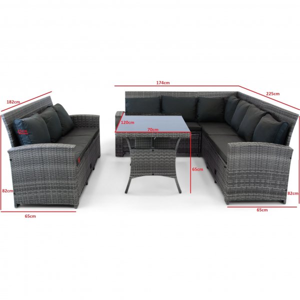 Soffgrupp utemöbler | Inbyggd förvaring | Grå konstrotting | Sannäs Soffgrupp utemöbler | Inbyggd förvaring | Grå konstrotting | Sannäs