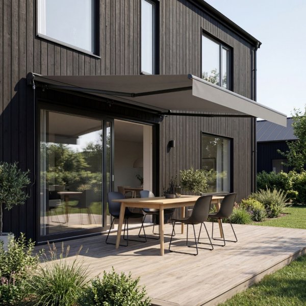 Terrassmarkis Halvkassett 3x2,5 m | Motor & fjärrkontroll | Ljusgrå Terrassmarkis Halvkassett 3x2,5 m | Motor & fjärrkontroll | Ljusgrå