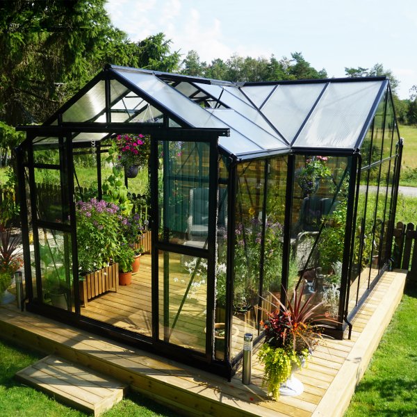 T-format glasvxthus 12,8m | 4mm skerhetsglas | 5 rs stormgaranti