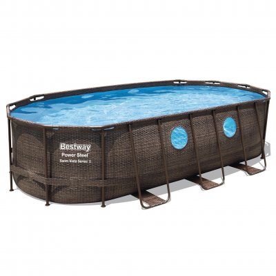 Bestway pool ovan mark 5,5x2,7m | Power Steel Swim Vista II (56716) | Stor rund ovanmarkpool från Bestway