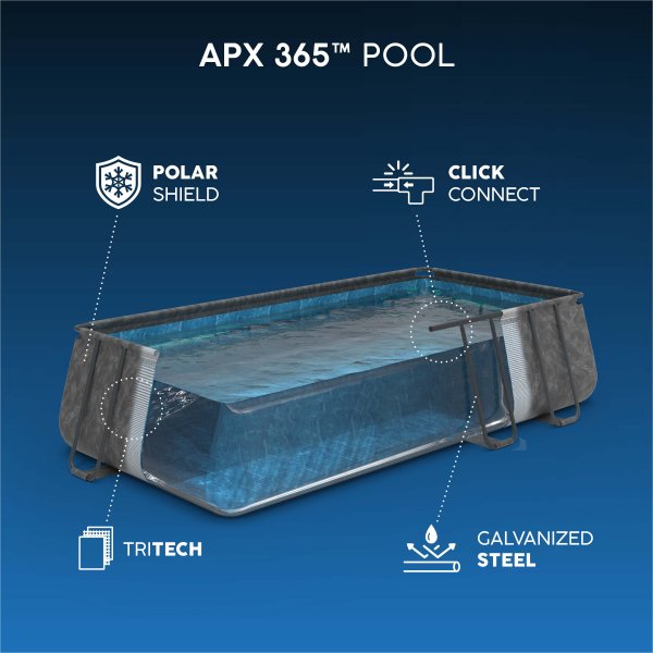 Bestway pool ovan mark 7,3x3,7m - 132cm djup | Power Steel APX 365 (561KG)