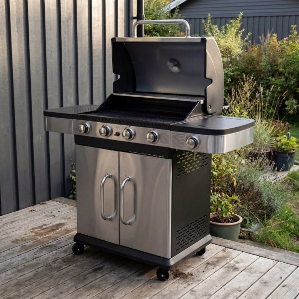 Gasolgrill 14.5 kW | 4 rostfria brännare & 1 sidobrännare | St. Louis Gasolgrill 14.5 kW | 4 rostfria brännare & 1 sidobrännare | St. Louis