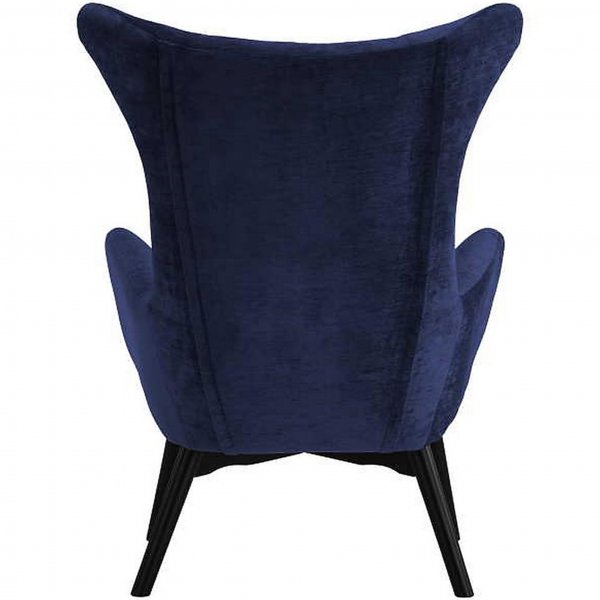Elegant textilfåtölj med hög rygg | Mörkblå | Kim Elegant textilfåtölj med hög rygg | Mörkblå | Kim
