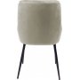 Matstolar i beige sammet med svarta metallben, 2-pack | Theo