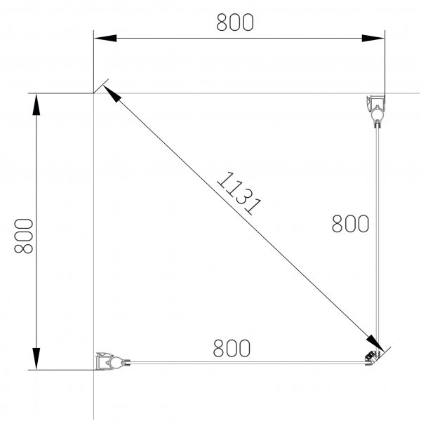 Duschhrna med raka drrar i 6mm skerhetsglas