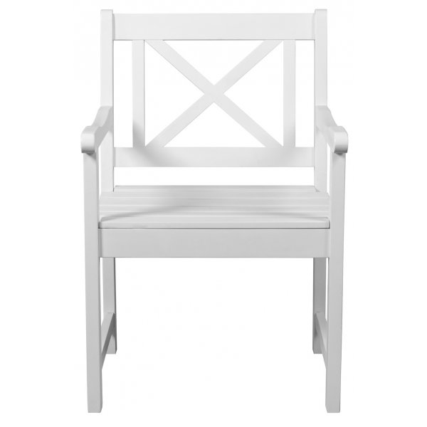 Trädgårdsfåtölj | Vitmålad furu, klassisk design & robust konstruktion | Bohus Trädgårdsfåtölj | Vitmålad furu, klassisk design & robust konstruktion | Bohus