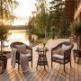 1 Utegrupp i konstrotting | 2 stolar med sidobord | Camilla Cafeset