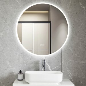 Rund badrumsspegel 80cm med LED-lyse | Anti-fog & touch-styrning Rund badrumsspegel 80cm med LED-lyse | Anti-fog & touch-styrning