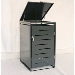 Soptunneskjul 1 kärl | Låsbar | Gasfjäder & ventilation | Mörkgrå metall Soptunneskjul 1 kärl | Låsbar | Gasfjäder & ventilation | Mörkgrå metall