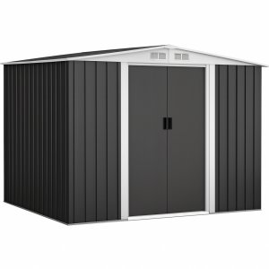 Förråd 8,4m² | Metallförråd med skjutdörrar & fundament | Svart Förråd 8,4m² | Metallförråd med skjutdörrar & fundament | Svart