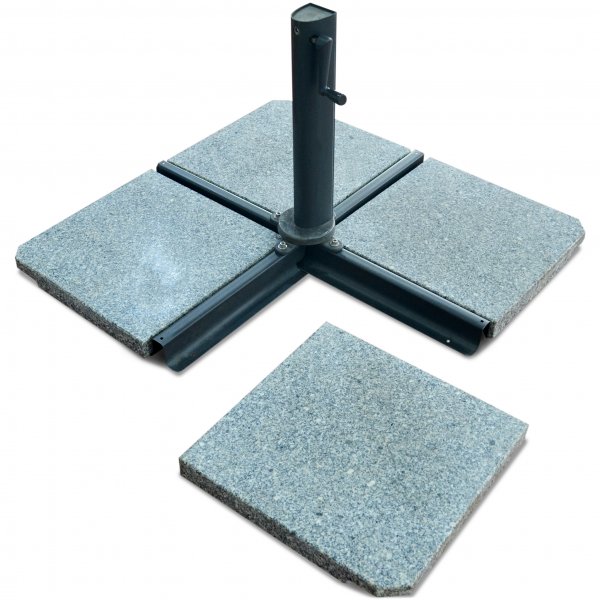 Stort premiumparasoll 4x4m med granitfot | Gr�