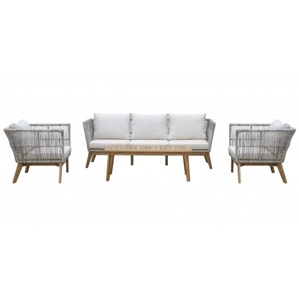 Inez loungegrupp: 3-sits soffa, 2 st ftljer och soffbord