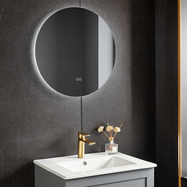 Badrumsmöbel | Kommod & LED-spegel | Velum grå Badrumsmöbel | Kommod & LED-spegel | Velum grå