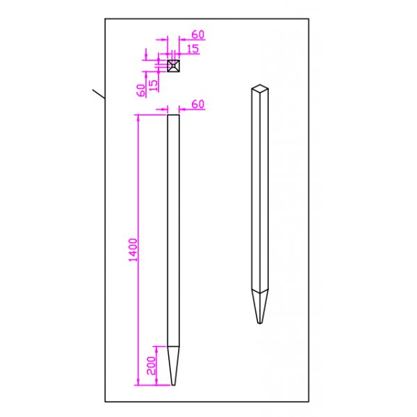 Stolpe till trstaket 200x100cm rd