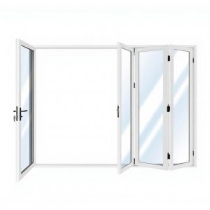 Vikdörr altan 2,74x2 m vit | aluminiumram med enkelglas | 3 vikbara dörrar Vikdörr altan 2,74x2 m vit | aluminiumram med enkelglas | 3 vikbara dörrar