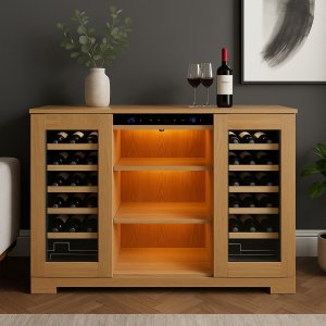 Vinskåp med dubbla temperaturzoner – Twin vinkyl 24 flaskor med LED-belysning Vinskåp med dubbla temperaturzoner – Twin vinkyl 24 flaskor med LED-belysning
