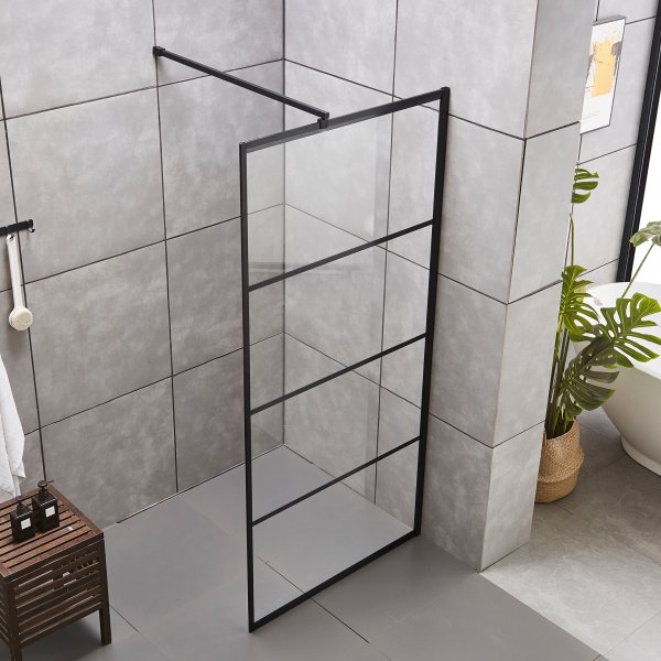 Duschvägg i 6mm säkerhetsglas | Svart Duschvägg i 6mm säkerhetsglas | Svart