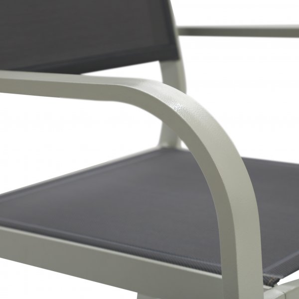 Stapelbara stolar i aluminium och texteline - 6-pack - FYNDVARA