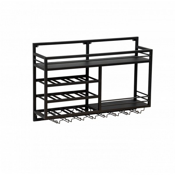 V�ggh�ngd vinhylla | Vin & glasf�rvaring | Tom v�nster | 99 � 25 � 65 cm | Obsidian