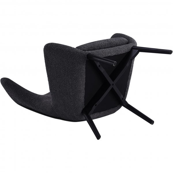 Elegant textilf�t�lj med h�g rygg | Boucl� Gr� | Kim