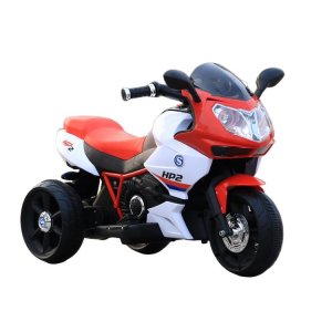 Elmotorcykel Barn | Bluetooth, LED & Packbox | Vit/R�d