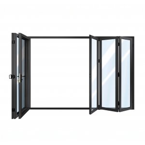 Vikdörr altan 3,0 x 2,43 m | Dubbelglas | Mörkgrå aluminium | Härdat glas 5+5 mm Vikdörr altan 3,0 x 2,43 m | Dubbelglas | Mörkgrå aluminium | Härdat glas 5+5 mm