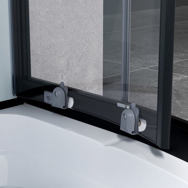 Komplett Duschkabin - Flera strållägen - Regndusch - Svart profil Komplett Duschkabin - Flera strållägen - Regndusch - Svart profil