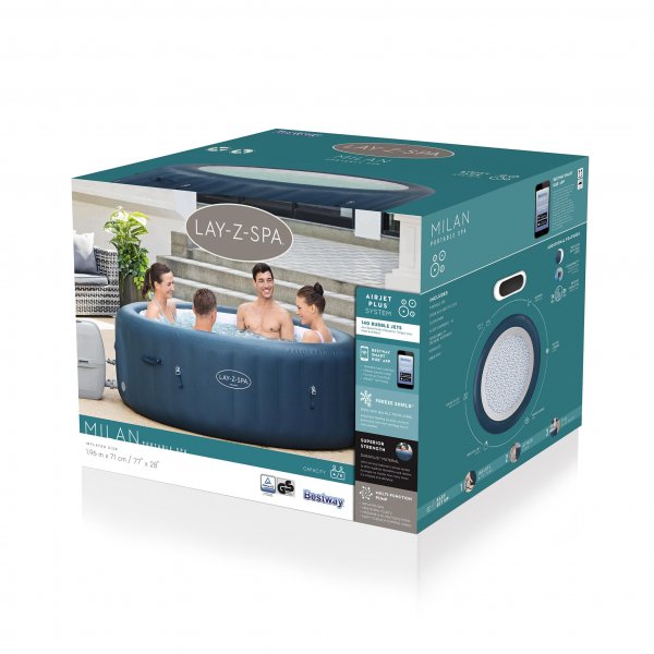 Lay-Z Spa Milan AirJet Plus | Bestway uppbl�sbart spabad 4-6 personer