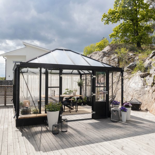 Orangeri och uterum 19,2m | Kvadratiskt premium-vxthus