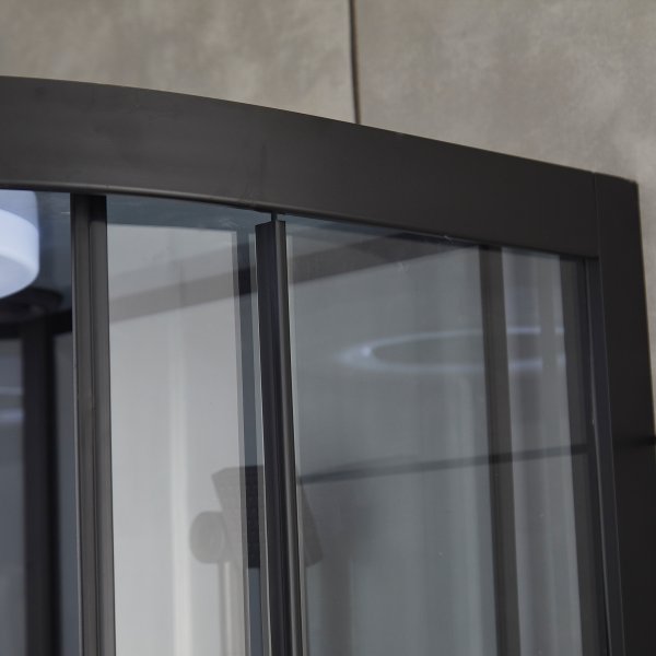 Lyxigt rundad duschkabin med massage, belysning, bluetooth - Gr�