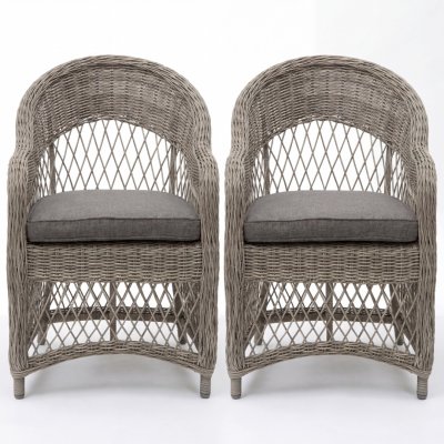 Utefåtölj 2-pack i naturfägad konstrotting | Marbella