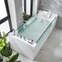 Bubbelbadkar med glassidor 170x80cm | Ergonomisk nackkudde | BK-003